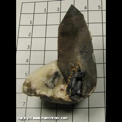 Mineral Specimen: Smoky Quartz, Goethtite, Hematite, Microcline from Mona Mine, El Paso Co, Colorado Mineral Specimen: Smoky Quartz, Goethtite, Hematite, Microcline from Mona Mine, El Paso Co, Colorado