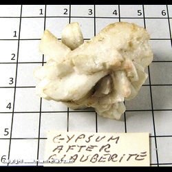 Mineral Specimen: Gypsum pseudomorph after Glauberite from Camp Verde, Yavapai Co, Arizona Mineral Specimen: Gypsum pseudomorph after Glauberite from Camp Verde, Yavapai Co, Arizona