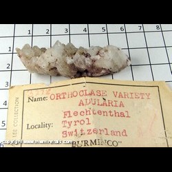 Minerals Specimen: Orthoclase variety Adularia from Flechtenhal, Tyrol, Switzerland Minerals Specimen: Orthoclase variety Adularia from Flechtenhal, Tyrol, Switzerland