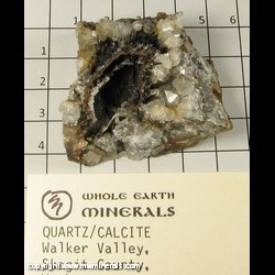 Mineral Specimen: Quartz, Calcite from Walker Valley, Skagit Co,  Washington, USA