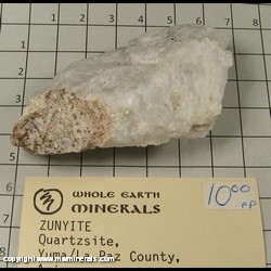 Minerals Specimen: Zunyite, Quartz, Hematite from Quartzite, Yuma/La Paz Co, Arizona Minerals Specimen: Zunyite, Quartz, Hematite from Quartzite, Yuma/La Paz Co, Arizona