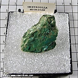 Mineral Specimen: Crysocolla (lacquered) from Michigan (likely Houghton Co.)