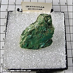 Mineral Specimen: Crysocolla (lacquered) from Michigan (likely Houghton Co.) Mineral Specimen: Crysocolla (lacquered) from Michigan (likely Houghton Co.)