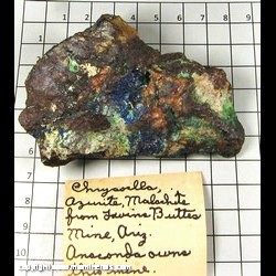 Mineral Specimen: Azurite, Malachite, Chrysocolla from Twin Buttes Mine, Twin Buttes, Pima Dist,  Sierrita Mts, Pima Co,  Arizona