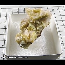 Mineral Specimen: Wulfenite, Calcite from Tecoma Mine, Lucin District, Pilot Range, Box Elder Co,  Utah