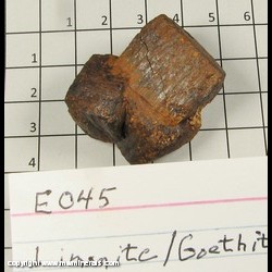 Mineral Specimen: Limonite/Goethite Pseudmorph after Pyrite from Porter Mine, Carolina Slate Belt, Randolph Co,  North Carolina