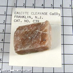 Mineral Specimen: Calcite Cleavage from Franklin, New Jersey Mineral Specimen: Calcite Cleavage from Franklin, New Jersey