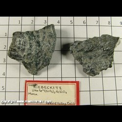 Minerals Specimen: Riebeckite from Yokohl Valley, Tulare Co, California Minerals Specimen: Riebeckite from Yokohl Valley, Tulare Co, California