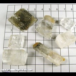 Mineral Specimen: Calcite Cleavages some with Included Marcasite from Logansport, Indiana Mineral Specimen: Calcite Cleavages some with Included Marcasite from Logansport, Indiana