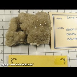 Mineral Specimen: Colemanite from Corkscrew Mine, Corkscrew Canyon, Furnace Creek Dist, Death Valley, Inyo Co, California Mineral Specimen: Colemanite from Corkscrew Mine, Corkscrew Canyon, Furnace Creek Dist, Death Valley, Inyo Co, California