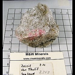 Mineral Specimen: Zoisite variety: Thulite from Sauland, Hjartdal, Telemark, Norway