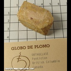 Mineral Specimen: Orthoclase, Twinned from Penticton, Osoyoos Mining Division, British Columbia, Canada Mineral Specimen: Orthoclase, Twinned from Penticton, Osoyoos Mining Division, British Columbia, Canada