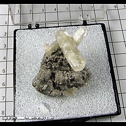Mineral Specimen: Calcite, Double Terminated Hexagonal, Chalcopyrite from Sweetwater Mine, Reynolds Co, Missouri Mineral Specimen: Calcite, Double Terminated Hexagonal, Chalcopyrite from Sweetwater Mine, Reynolds Co, Missouri