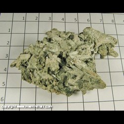 Mineral Specimen: Uralite (actinolite pseudomorph after Diopside Crystals) from Calumet Mine , Turret District, Chaffee Co, Colorado Mineral Specimen: Uralite (actinolite pseudomorph after Diopside Crystals) from Calumet Mine , Turret District, Chaffee Co, Colorado