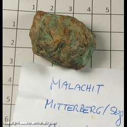 Mineral Specimen: Malachite from Mitterberg District, St Johann im Pongau, Salzburg, Austria