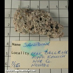 Mineral Specimen: Sanidine from near Bellehelen, Bellehelen District, Kawich Range, Nye Co, Nevada Mineral Specimen: Sanidine from near Bellehelen, Bellehelen District, Kawich Range, Nye Co, Nevada