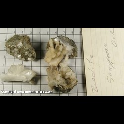 Minerals Specimen: Stilbite and Calcite (4 specimens) from Scappose, Coumbia Co, Oregon Minerals Specimen: Stilbite and Calcite (4 specimens) from Scappose, Coumbia Co, Oregon