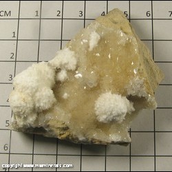 Mineral Specimen: Strontianite on Calcite from National Limestone Quarry #2, Lime Ridge, Mount Pleasant Mills, Perry Township, Snyder Co, Pennsylvania Mineral Specimen: Strontianite on Calcite from National Limestone Quarry #2, Lime Ridge, Mount Pleasant Mills, Perry Township, Snyder Co, Pennsylvania