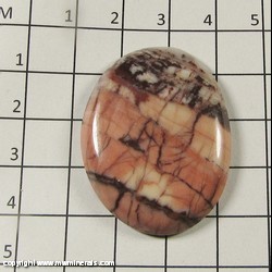 Minerals Specimen: Kona Dolomite Cabochon from Lindberg Quarry, Goose Lake area, Kona Hills, Negaunee, Marquette Co, Michigan Minerals Specimen: Kona Dolomite Cabochon from Lindberg Quarry, Goose Lake area, Kona Hills, Negaunee, Marquette Co, Michigan