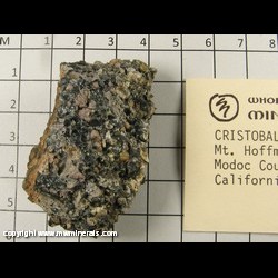 Mineral Specimen: Cristobalite in Obsidian from Mt. Hoffman, Modoc Co, California Mineral Specimen: Cristobalite in Obsidian from Mt. Hoffman, Modoc Co, California