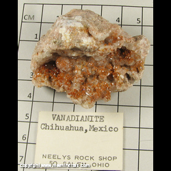 Mineral Specimen: Vanadinite, Calcite from Chihuahua, Mexico