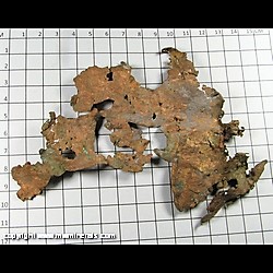 Mineral Specimen: Copper, Sheet (less than 1 mm thick) from Keweenaw Peninsula, Michgain