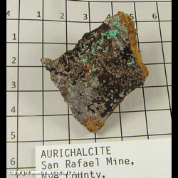 Minerals Specimen: Aurichalcite from San Rafael Mine, Quartz Mountain camp, Lodi District, Lodi Hills, Nye Co, Nevada Minerals Specimen: Aurichalcite from San Rafael Mine, Quartz Mountain camp, Lodi District, Lodi Hills, Nye Co, Nevada