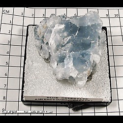 Mineral Specimen: Celestine, Massive Blue Crystalline from Amherstburg Quarry, Malden Township, Essex Co,  Ontario, Canada