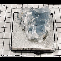 Mineral Specimen: Celestine, Massive Blue Crystalline from Amherstburg Quarry, Malden Township, Essex Co, Ontario, Canada Mineral Specimen: Celestine, Massive Blue Crystalline from Amherstburg Quarry, Malden Township, Essex Co, Ontario, Canada