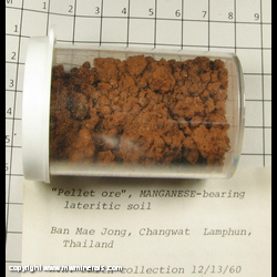 Mineral Specimen: Manganese Pellet Ore - Lateritic Soil from Ban Mae Jong, Changwat Lamphun, Thailand