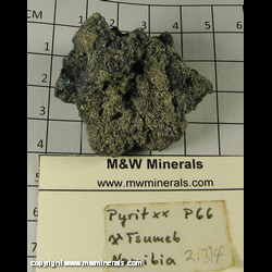 Minerals Specimen: Pyrite Micro Crystals from Tsumeb, Namibia Minerals Specimen: Pyrite Micro Crystals from Tsumeb, Namibia