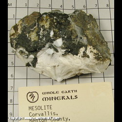 Mineral Specimen: Mesolite from Corvallis, Benton Co, Oregon Mineral Specimen: Mesolite from Corvallis, Benton Co, Oregon