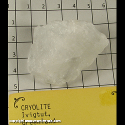 Mineral Specimen: Cryolite from Ivigtut, Greenland Mineral Specimen: Cryolite from Ivigtut, Greenland