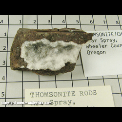 Mineral Specimen: Thomsonite, Chabazite from near Spray, Wheeler Co, Oregon Mineral Specimen: Thomsonite, Chabazite from near Spray, Wheeler Co, Oregon