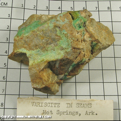 Mineral Specimen: Variscite from Hot Springs Co, Arkansas Mineral Specimen: Variscite from Hot Springs Co, Arkansas