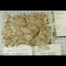 Mineral Specimen: Quartz Crystals (most are broken - a few good ones) from near Cikadu, Cianjur Regency, West Java, Indonesia Mineral Specimen: Quartz Crystals (most are broken - a few good ones) from near Cikadu, Cianjur Regency, West Java, Indonesia