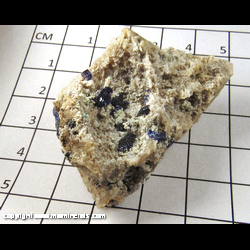 Mineral Specimen: Azurite Crystals on Quartz from Chihuahua, Mexico