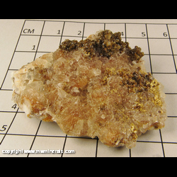 Mineral Specimen: Vanadinite variety Endlichite, Calcite from Chihuahua, Mexico