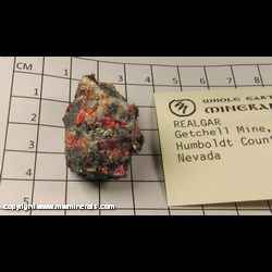 Mineral Specimen: Realgar from Getchell Mine, Humboldt Co, Nevada Mineral Specimen: Realgar from Getchell Mine, Humboldt Co, Nevada