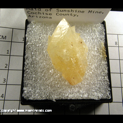 Mineral Specimen: Calcite from Maid of Sunshine Mine, Turquoise Dist., Dragoon Mts., Cochise Co., Arizona Mineral Specimen: Calcite from Maid of Sunshine Mine, Turquoise Dist., Dragoon Mts., Cochise Co., Arizona