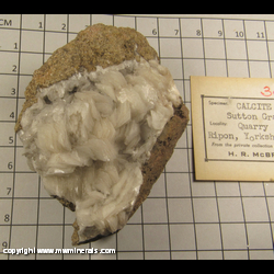 Mineral Specimen: Calcite (some bruising) from Sutton Grange Mine, Sutton Grange, Ripon, Yorkshire, England Mineral Specimen: Calcite (some bruising) from Sutton Grange Mine, Sutton Grange, Ripon, Yorkshire, England