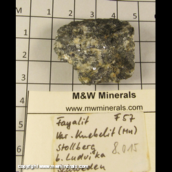 Mineral Specimen: Knebelite - Fayalite-Tephorite series from Stollberg orefield, Vaster Silvberg, Smedjebacken, Dalarna, Sweden Mineral Specimen: Knebelite - Fayalite-Tephorite series from Stollberg orefield, Vaster Silvberg, Smedjebacken, Dalarna, Sweden