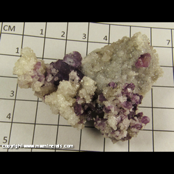 Mineral Specimen: Calcite on Fluorite from Hardin Co, Illinois Mineral Specimen: Calcite on Fluorite from Hardin Co, Illinois