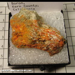 Mineral Specimen: Pararealgar from Boron, Kern Co,  California