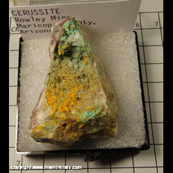 Minerals Specimen: Mimetite, Cerussite from Rowley Mine, Maricopa Co., Arizona Minerals Specimen: Mimetite, Cerussite from Rowley Mine, Maricopa Co., Arizona
