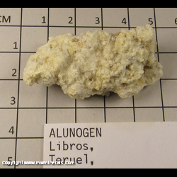 Minerals Specimen: Alunogen from Libros, Teruel, Aragon, Spain Minerals Specimen: Alunogen from Libros, Teruel, Aragon, Spain