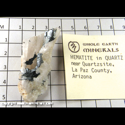 Mineral Specimen: Hematite in Quartz from near Quartzite, La Paz Co., Arizona Mineral Specimen: Hematite in Quartz from near Quartzite, La Paz Co., Arizona