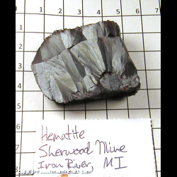Mineral Specimen: Hematite from Sherwood Mine, Iron River, Iron Co,  Michigan