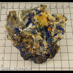 Mineral Specimen: Azurite and Malachite on Quartz from Chihuahua, Mexico Mineral Specimen: Azurite and Malachite on Quartz from Chihuahua, Mexico