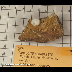 Mineral Specimen: Analcime, Chabazite from North Table Mountain, Golden, Jefferson Co, Colorado Mineral Specimen: Analcime, Chabazite from North Table Mountain, Golden, Jefferson Co, Colorado